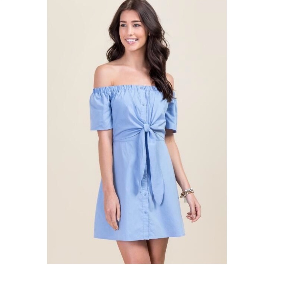 Light Blue off the shoulder dress
